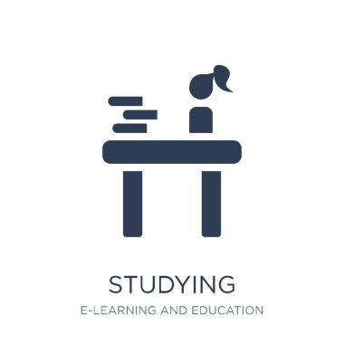 Simgesi üzerinde. Trendy düz vektör öğrenim simge E-öğrenme ve eğitim Collection, vektör çizim beyaz arka plan üzerinde kullanım için web ve mobil, eps10 olabilir