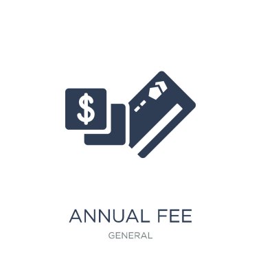 yıllık ücreti simgesi. Trendy düz vektör yıllık ücreti simgesi genel koleksiyon, vektör çizim beyaz arka plan üzerinde web ve mobil, eps10 kullanmak olabilir