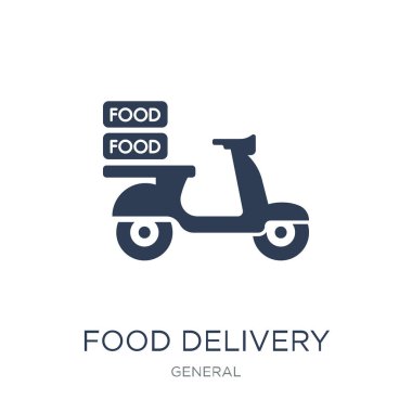 gıda teslim simgesi. Trendy düz vektör yiyecek teslim simgesi genel koleksiyon, vektör çizim beyaz arka plan üzerinde web ve mobil, eps10 kullanmak olabilir