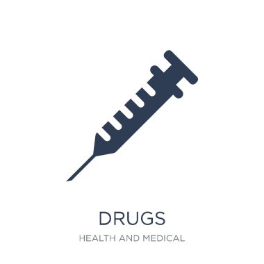 Drugs icon. Trendy flat vector Drugs icon on white background from Health and Medical collection, vector illustration can be use for web and mobile, eps10