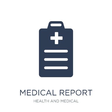 Tıbbi rapor simgesi. Trendy düz vektör tıbbi rapor simgesi toplama, sağlık ve tıp vektör çizim üzerinden beyaz arka plan üzerinde web ve mobil, eps10 kullanmak olabilir