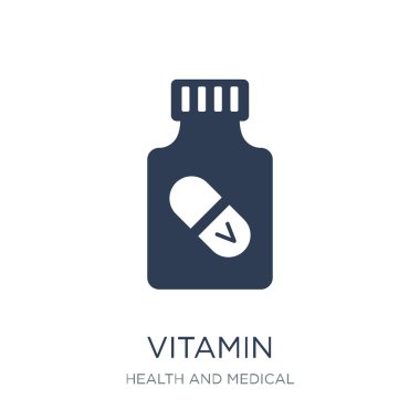 vitamini simgesi. Trendy düz vektör vitamini simge sağlık ve tıp Collection, vektör çizim beyaz arka plan üzerinde kullanım için web ve mobil, eps10 olabilir