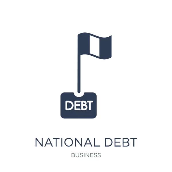Значок Национального Долга Модный Плоский Вектор Национальный Долг Значок Белом — стоковый вектор