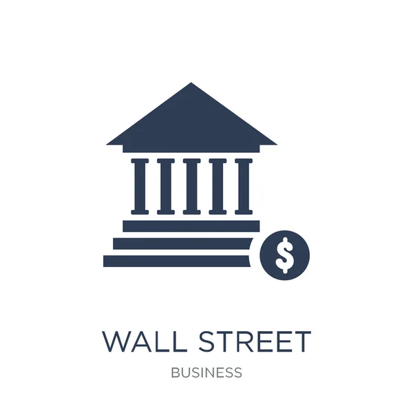 Ícone Wall Street Ícone Wall Street Vetor Plano Moda Fundo —  Vetores de Stock
