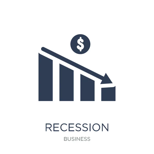 Lågkonjunktur Ikonen Trendiga Platt Vektor Recession Ikonen Vit Bakgrund Från — Stock vektor
