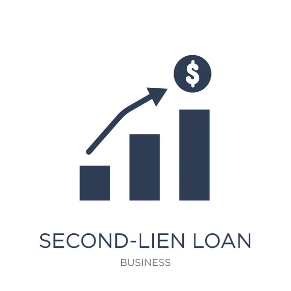 Иконка Кредита Второй Срок Модный Плоский Вектор Второй Залог Иконка — стоковый вектор