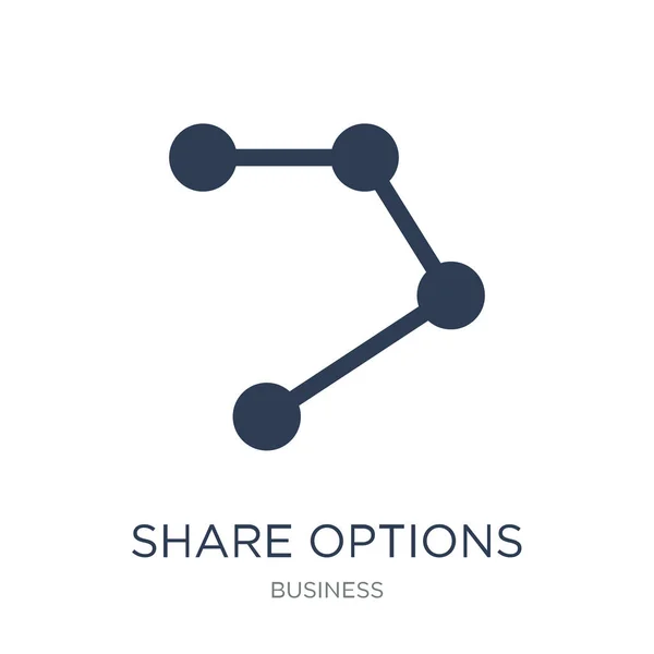 Ícone Opções Compartilhamento Vetor Plano Moda Share Options Icon White — Vetor de Stock