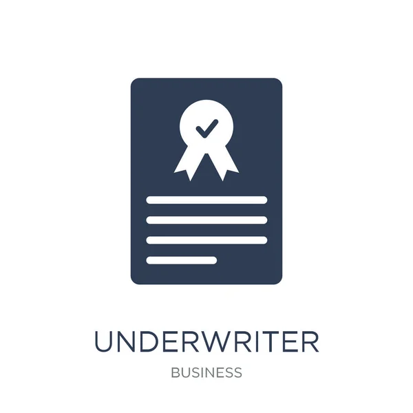 Underwriter Aandelen Pictogram Trendy Platte Vector Underwriter Aandelen Pictogram Witte — Stockvector