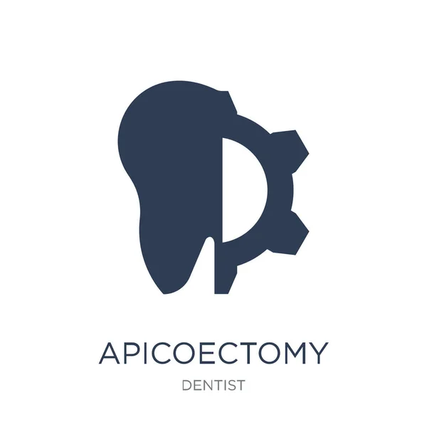 Apicoectomy Ikona Módní Plochých Vector Apicoectomy Ikony Bílém Pozadí Zubaře — Stockový vektor
