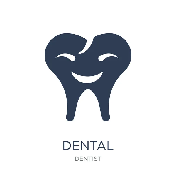 Icono Dental Vector Plano Moda Icono Dental Sobre Fondo Blanco — Vector de stock