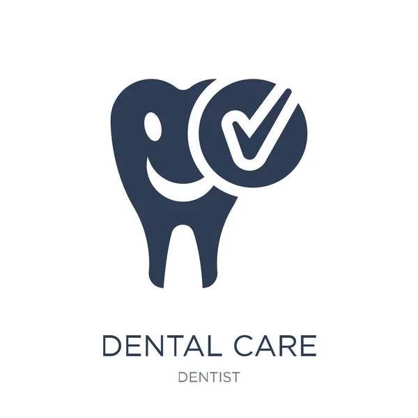 Icono Cuidado Dental Vector Plano Moda Icono Cuidado Dental Sobre — Vector de stock