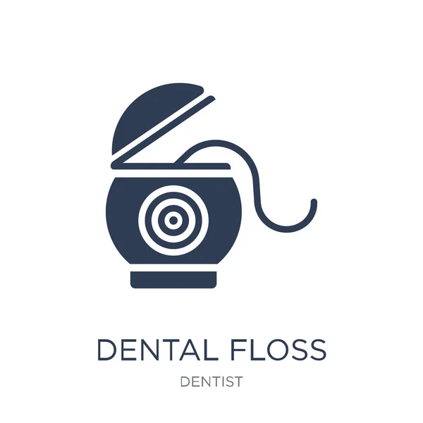 Dental Floss Icon Trendy Flat Vector Dental Floss Icon White — Stock Vector