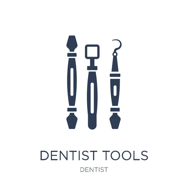 Zahnarztwerkzeuge Trendige Flache Vektor Zahnarzt Tools Symbol Auf Weißem Hintergrund — Stockvektor