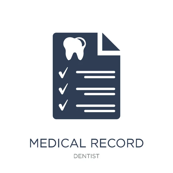 医疗记录图标 时尚的平面矢量医疗记录图标在白色背景从牙医汇集 向量例证可用于网络和移动 Eps10 — 图库矢量图片