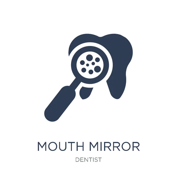 Icona Mouth Mirror Trendy Piatto Vettore Bocca Specchio Icona Sfondo — Vettoriale Stock