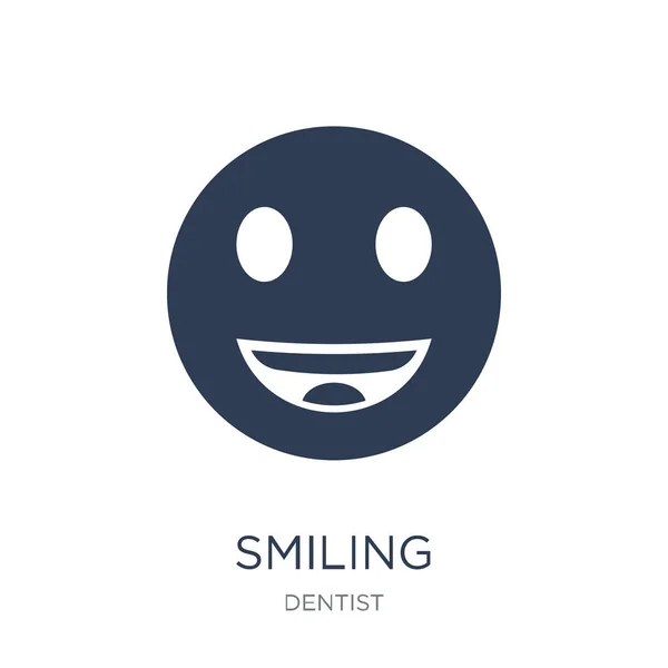 Lächelnde Ikone Trendige Flache Vektor Lächelndes Symbol Auf Weißem Hintergrund — Stockvektor