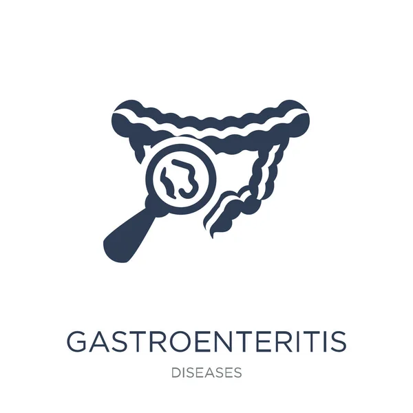 Icono Gastroenteritis Vector Plano Moda Gastroenteritis Icono Sobre Fondo Blanco — Vector de stock
