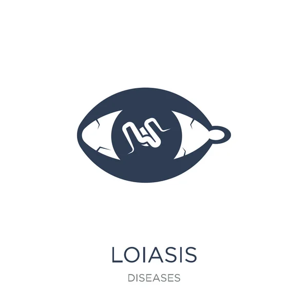 Loiasis アイコン Web モバイル Eps10 用の病気コレクション ベクトル図から白い背景のトレンディなフラット ベクトル Loiasis アイコンもあります — ストックベクタ