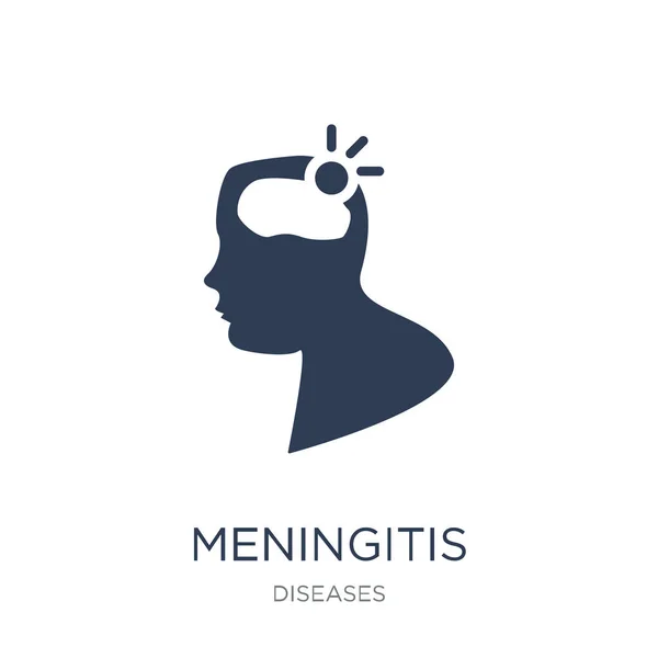 Icono Meningitis Icono Moda Meningitis Vector Plano Sobre Fondo Blanco — Vector de stock