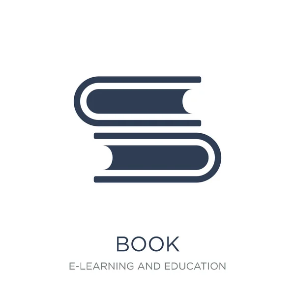 Kitap Simgesi Trendy Düz Öğrenme Eğitim Collection Vektör Çizim Beyaz — Stok Vektör
