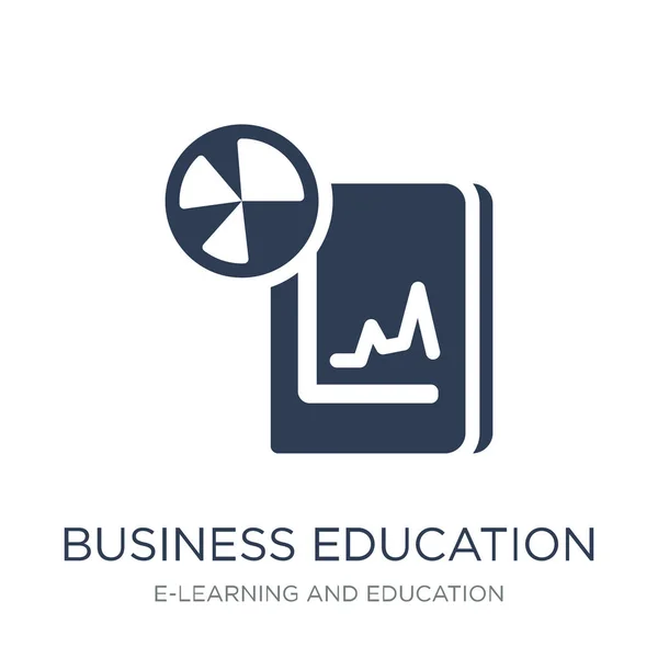 Business Education Icon Trendy Flat Vector Business Education Icon White — Stock Vector