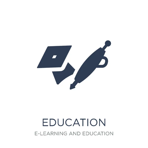 Icono Educación Icono Moderno Educación Del Vector Plano Fondo Blanco — Vector de stock