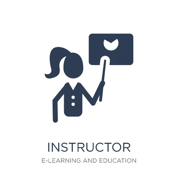 Instructor Icon Trendy Flat Vector Instructor Icon White Background Learning — Stock Vector