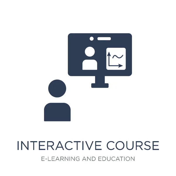 Interaktives Kurssymbol Trendy Flat Vector Interactive Course Icon Auf Weißem — Stockvektor