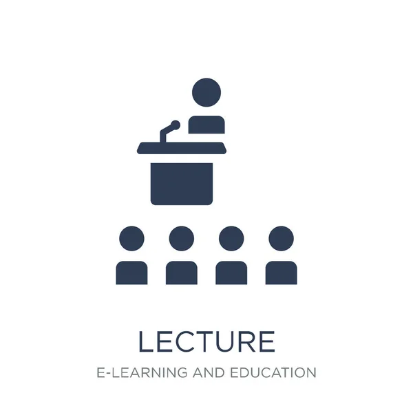 Lecture Icon Trendy Flat Vector Lecture Icon White Background Learning — Stock Vector