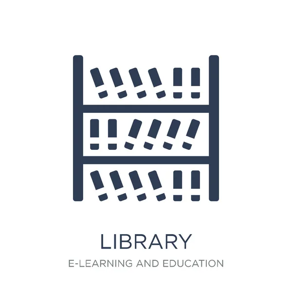 Kütüphane Simgesi Trendy Düz Vektör Kütüphane Öğrenme Eğitim Collection Vektör — Stok Vektör