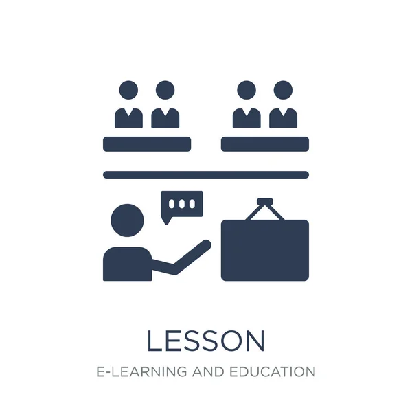 Ikona Lekcji Modny Płaskie Wektor Ikona Białym Tle Learningu Edukacja — Wektor stockowy