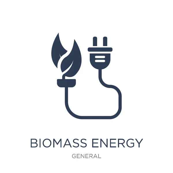 Biomasse Energieikone Trendige Flache Vektor Biomasse Energie Symbol Auf Weißem — Stockvektor