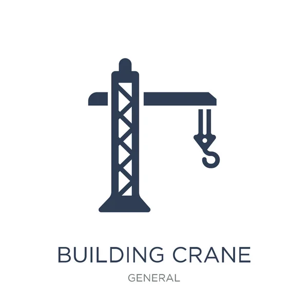 Строительство Иконки Крана Trendy Flat Vector Building Crane Icon White — стоковый вектор