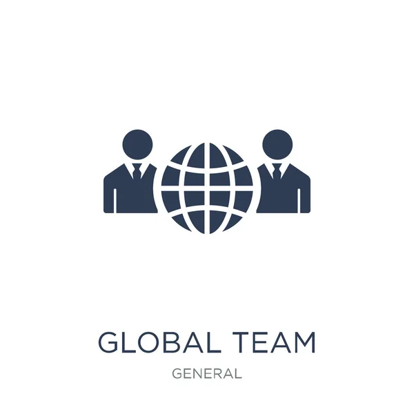 Globales Team Symbol Trendige Flache Vektor Globales Team Symbol Auf — Stockvektor