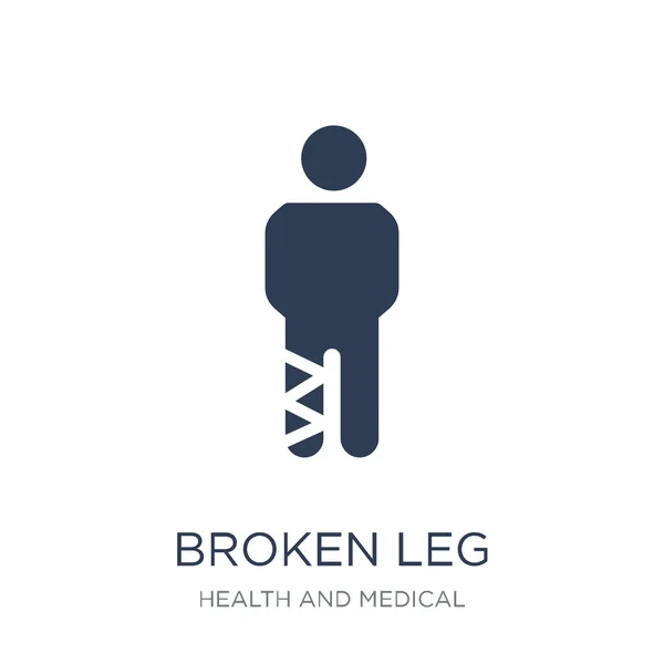 Broken leg icon. Trendy flat vector Broken leg icon on white background from Health and Medical collection, vector illustration can be use for web and mobile, eps10
