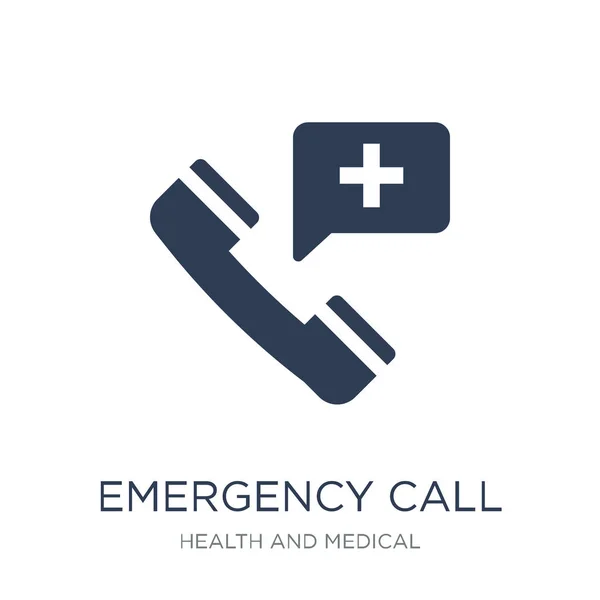 Emergency Call Icon Trendy Flat Vector Emergency Call Icon White — Stock Vector