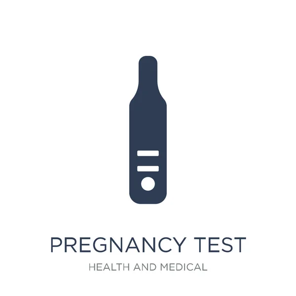 Ikona Wynik Testu Ciążowego Płaskie Wektor Test Ciążowy Ikona Białym — Wektor stockowy