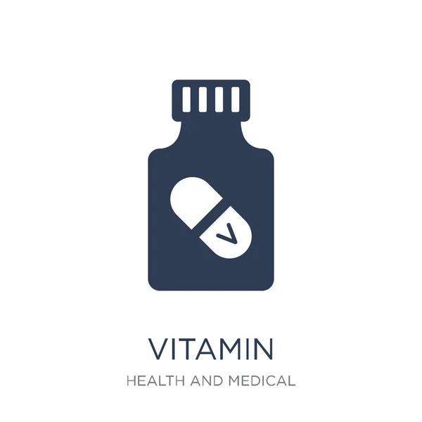 Vitamin Symbol Trendige Flache Vektor Vitamin Symbol Auf Weißem Hintergrund — Stockvektor