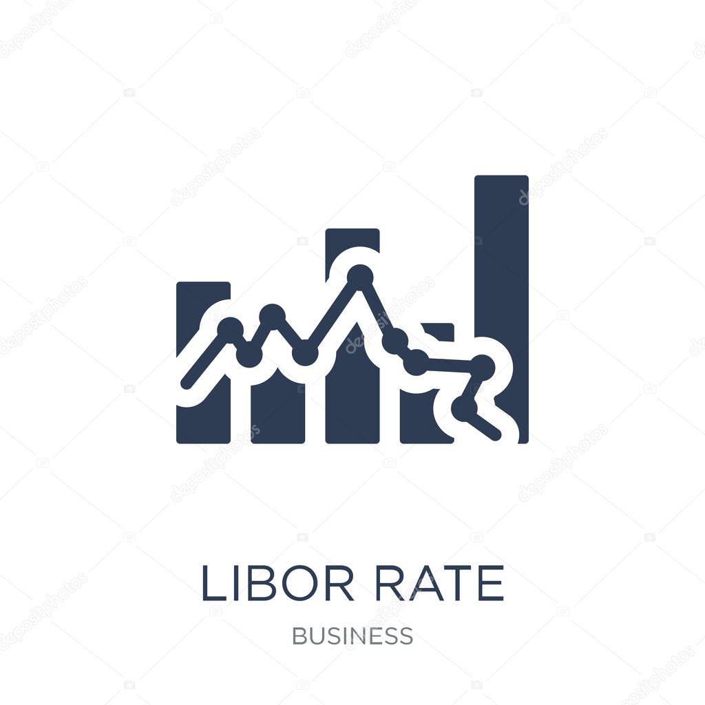 Libor rate icon. Trendy flat vector Libor rate icon on white background from Business collection, vector illustration can be use for web and mobile, eps10