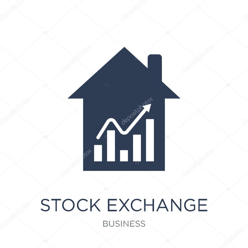 Stock exchange icon. Trendy flat vector Stock exchange icon on white background from business collection, vector illustration can be use for web and mobile, eps10