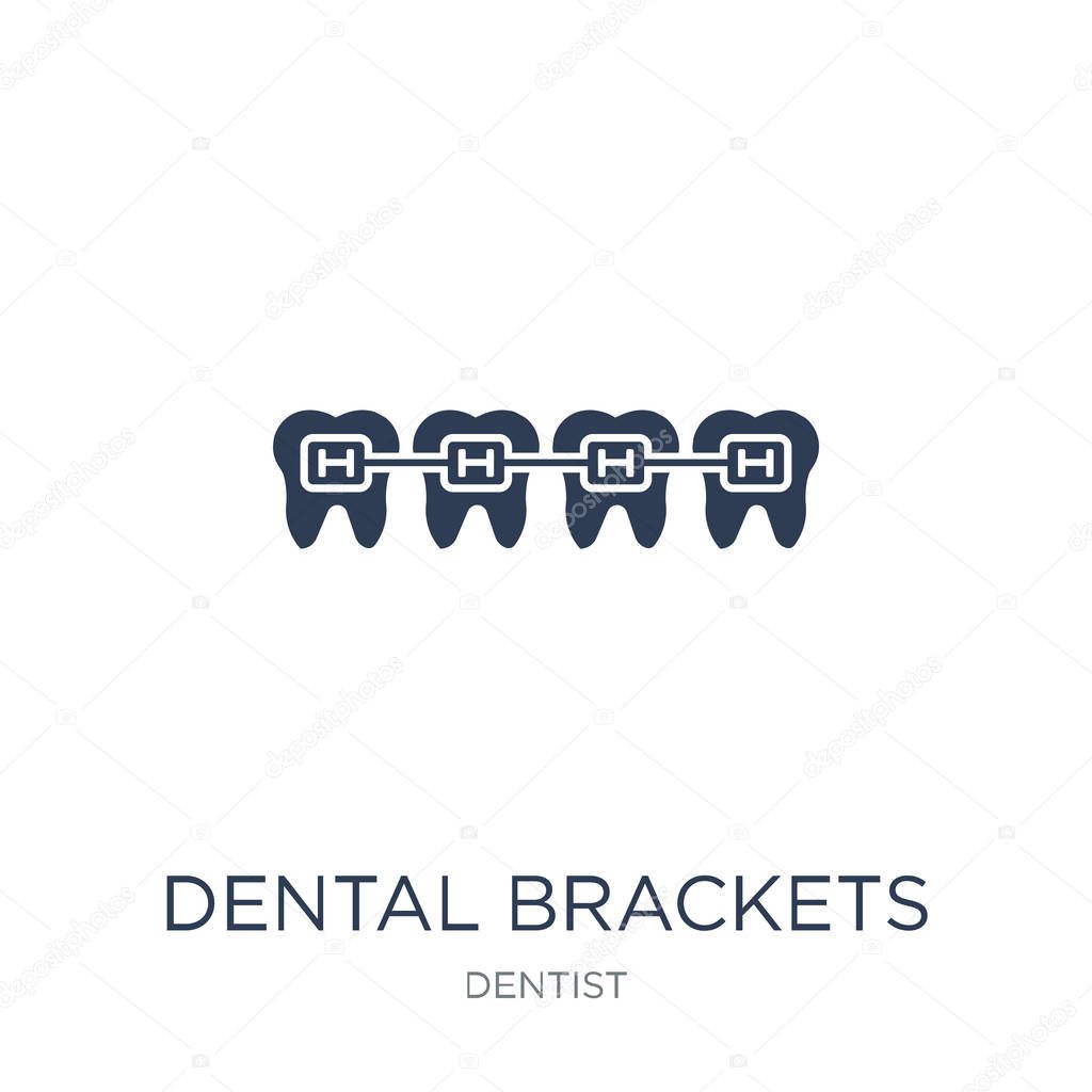 Dental Brackets icon. Trendy flat vector Dental Brackets icon on white background from Dentist collection, vector illustration can be use for web and mobile, eps10