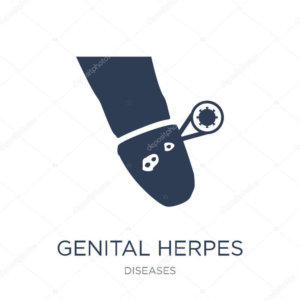 Genital herpes icon. Trendy flat vector Genital herpes icon on white background from Diseases collection, vector illustration can be use for web and mobile, eps10
