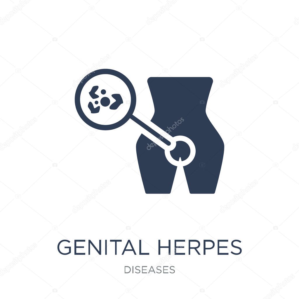 Genital Herpes (Herpes Simplex Virus) icon. Trendy flat vector Genital Herpes (Herpes Simplex Virus) icon on white background from Diseases collection, vector illustration can be use for web and mobile, eps10