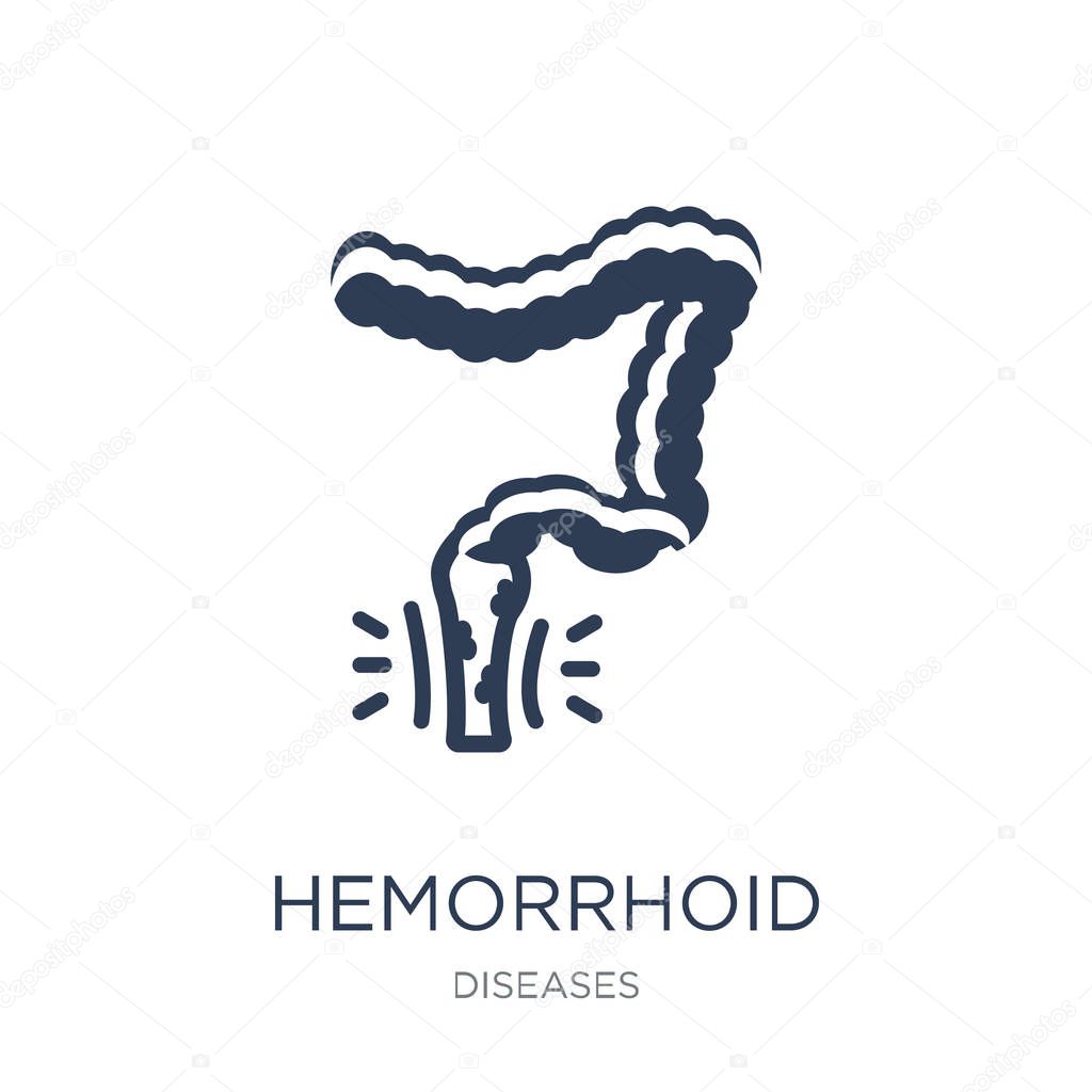 Hemorrhoid icon. Trendy flat vector Hemorrhoid icon on white background from Diseases collection, vector illustration can be use for web and mobile, eps10