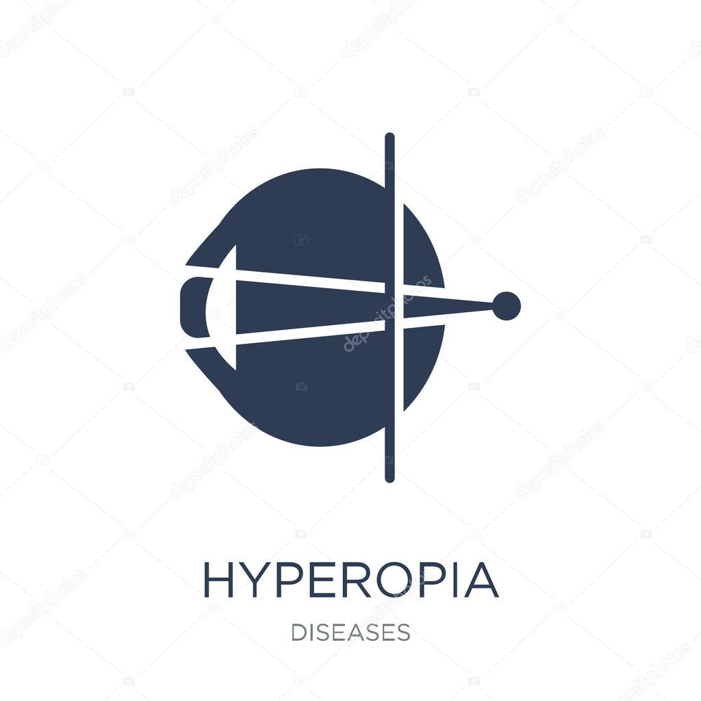 Hyperopia icon. Trendy flat vector Hyperopia icon on white background from Diseases collection, vector illustration can be use for web and mobile, eps10