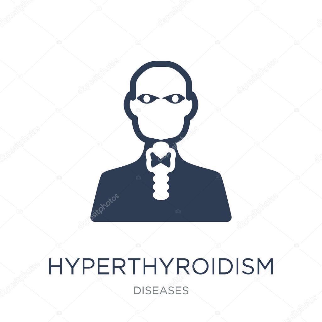 Hyperthyroidism icon. Trendy flat vector Hyperthyroidism icon on white background from Diseases collection, vector illustration can be use for web and mobile, eps10