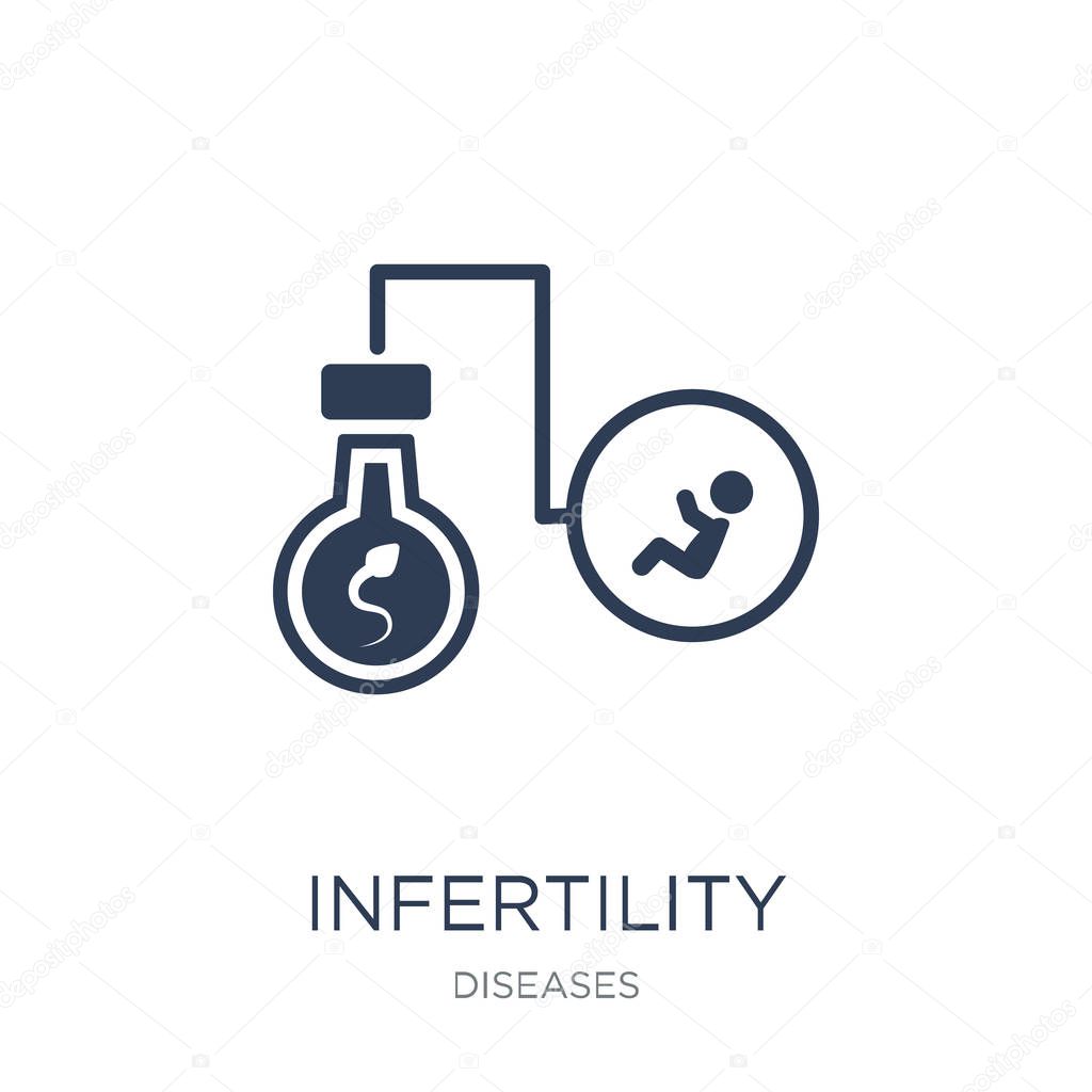 Infertility icon. Trendy flat vector Infertility icon on white background from Diseases collection, vector illustration can be use for web and mobile, eps10