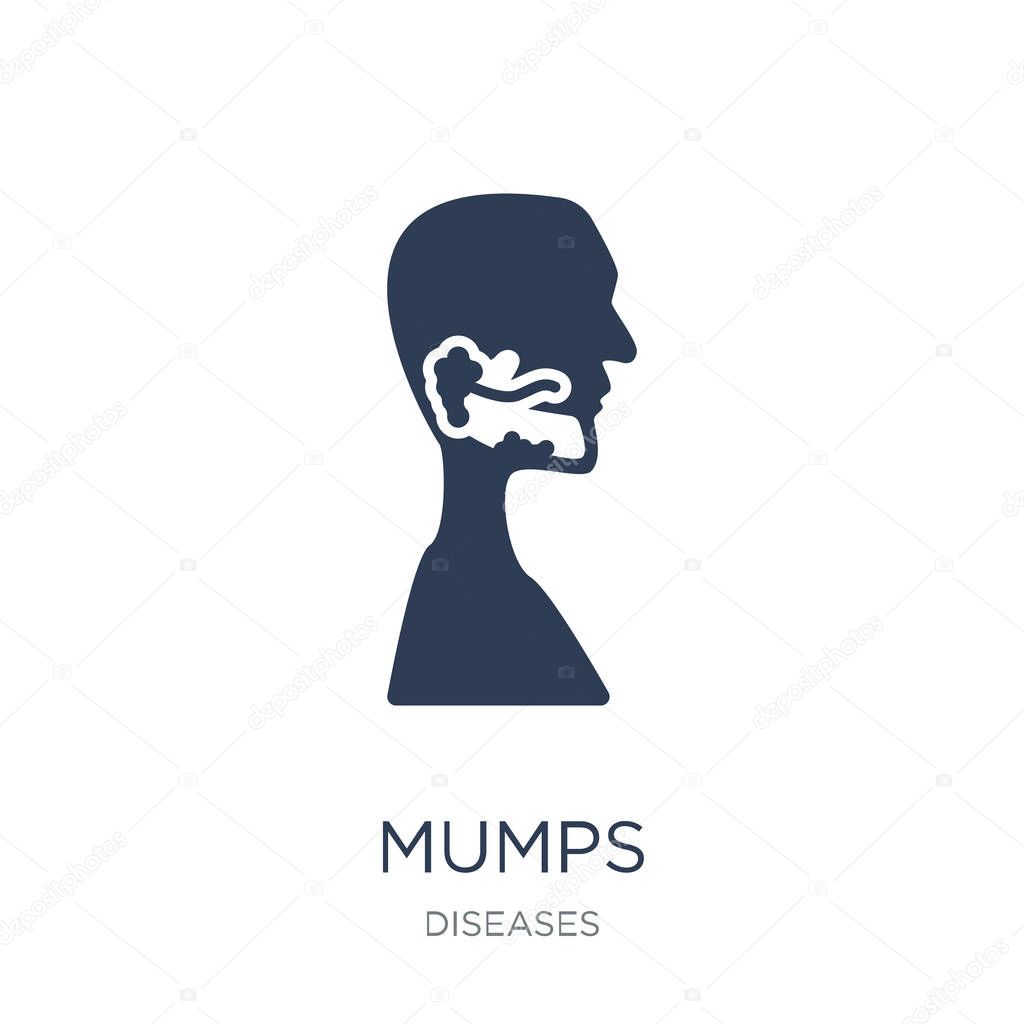 Mumps icon. Trendy flat vector Mumps icon on white background from Diseases collection, vector illustration can be use for web and mobile, eps10