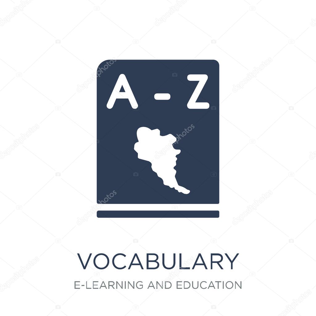 Vocabulary icon. Trendy flat vector Vocabulary icon on white background from E-learning and education collection, vector illustration can be use for web and mobile, eps10