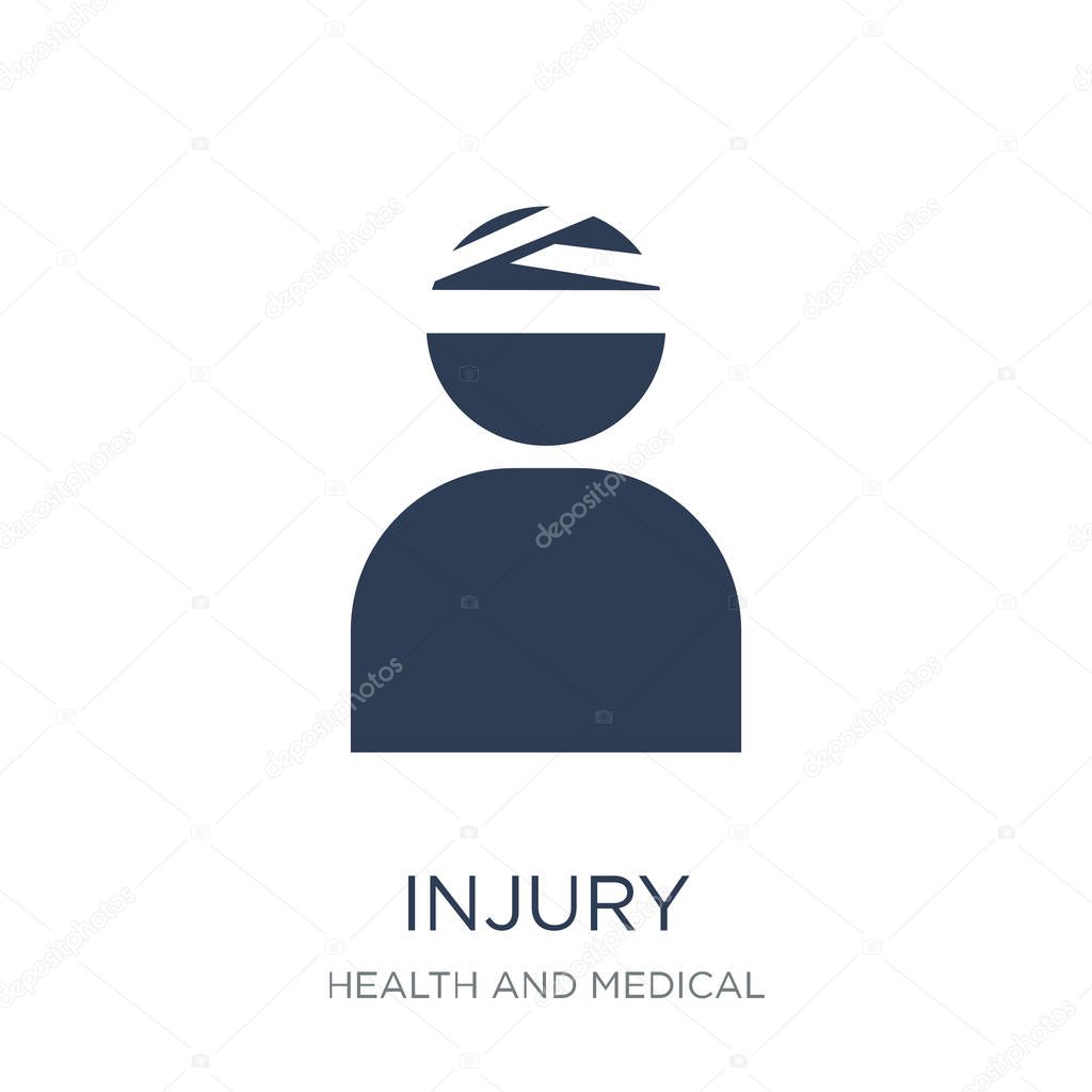 Injury icon. Trendy flat vector Injury icon on white background from Health and Medical collection, vector illustration can be use for web and mobile, eps10
